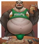 angry anthro areola barazoku beard belly belly_overhang biceps big_belly big_bulge big_muscles board_game bodily_fluids book border brown_background bulge card claws clothed clothing dice facial_hair front_view fur gaming hair hand_on_hip holding_object huge_belly huge_bulge huge_muscles jewelry looking_at_viewer love_handles male moobs musclegut muscular muscular_anthro muscular_male narrowed_eyes navel necklace nipple_piercing nipple_ring nipples open_mouth overweight overweight_anthro overweight_male paper pecs piercing profanity raised_clothing raised_shirt raised_tank_top raised_topwear ring_piercing saliva saliva_string shirt simple_background solo standing tabletop_game talking_to_viewer tank_top teeth text thick_arms thick_thighs tongue topwear tuft underwear vein veiny_muscles white_border anthony_milko bear giant_panda mammal 2024 english_text hi_res