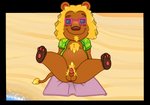 anthro balls beach belly blonde_hair body_hair chest_hair eyewear genitals hair male penis pubes seaside small_penis solo spread_legs spreading sunglasses towel neenya animal_crossing nintendo bud_(animal_crossing) felid lion mammal pantherine alpha_channel