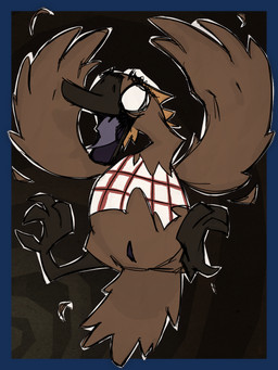 abstract_background ambiguous_gender animal_genitalia beak beard bill_(anatomy) biped border bottomless brown_beak brown_body brown_feathers brown_talons cloaca clothed clothing empty_eyes facial_hair feathers feet feral flapping_wings genitals hair implied_transformation loose_feather on_model orange_hair pattern_clothing pattern_shirt pattern_topwear plaid plaid_clothing plaid_shirt plaid_topwear purple_cloaca purple_genitals purple_mouth purple_tongue shirt shocked simple_background sketchy solo spiral_background tail tail_feathers talons toes tongue topwear torn_clothing transformation transparent_border weregoose white_eyes waso_mu don't_starve klei_entertainment woodie_(don't_starve) anatid anseriform anserine avian bird goose werecreature 2026 3:4 alpha_channel colored digital_drawing_(artwork) digital_media_(artwork) full-length_portrait hi_res portrait shaded male_(lore)