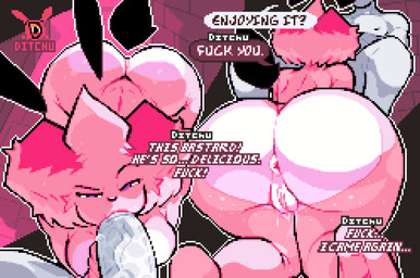 anthro anthro_focus anthro_penetrated anus barefoot big_breasts big_butt big_penis black_ears black_nose black_tail bodily_fluids breasts butt countershade_butt countershading dialogue duo ellipsis erection exclamation_point faceless_character faceless_human faceless_male feet fellatio female female_anthro female_focus female_on_human female_penetrated first_person_view fur genitals grey_body grey_penis grey_skin hair hand_on_another's_genitalia hand_on_another's_penis hand_on_genitalia hand_on_penis human_on_anthro human_penetrating human_penetrating_anthro human_penetrating_female human_pov humanoid_genitalia humanoid_penis humanoid_vulva interspecies leaking_pussy_juice logo male male/female male_human male_on_anthro male_penetrating male_penetrating_anthro male_penetrating_female male_pov multicolored_body multicolored_breasts multicolored_butt multicolored_fur narrowed_eyes nude nude_anthro nude_female nude_human nude_male oral oral_penetration outline penetrating_pov penetration penile penis penis_in_mouth pink_body pink_fur pink_hair profanity purple_eyes question_mark questioning_tone saliva saliva_on_penis scut_tail secretly_loves_it sex short_tail sitting solo_focus tail text thick_thighs two_tone_body two_tone_breasts two_tone_butt two_tone_fur vein veiny_penis vulva white_body white_countershading white_outline wide_hipped_anthro wide_hipped_female wide_hips ditchu ditchu_(ditchu) human lagomorph leporid mammal rabbit 2026 artist_logo artist_name character_name digital_media_(artwork) english_text hi_res pixel_(artwork) watermark
