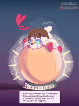 age_regression micro orb relaxing solo stats text transformation dustyerror nintendo pokemon bianca_(dustyerror) generation_8_pokemon hare lagomorph leporid mammal pokemon_(species) rabbit scorbunny absurd_res english_text hi_res trans_(lore) trans_woman_(lore)