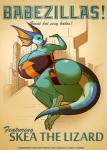 anthro big_breasts big_butt breasts butt clothing corset curvy_figure female huge_breasts huge_butt lingerie macro non-mammal_breasts solo text thick_thighs topwear voluptuous wide_hips stereoplair skea lizard reptile scalie hi_res url