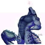 abs anthro arm_spikes blue_body blue_scales breath casual_nudity countershade_scales countershading ear_frill elbow_frill eyes_closed facial_spikes featureless_crotch frill_(anatomy) head_crest head_frill horn jaw_spikes leg_spikes male muscular muscular_anthro muscular_male overbite pecs reverse_countershading scales shoulder_spikes simple_background solo spikes spikes_(anatomy) stretching stretching_back tail tail_frill teeth thigh_spikes underbite white_background baits mythology jrain aquatic_dragon dragon marine mythological_creature mythological_scalie scalie 1:1 2021 absurd_res artist_name digital_media_(artwork) hi_res