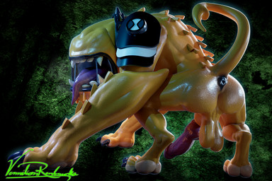 anus balls big_balls big_penis bodily_fluids breath butt claws curled_tail eyeless fangs feral genitals huge_balls looking_at_viewer looking_back male male_feral muscular muscular_male open_mouth pawpads paws penis puffy_anus saggy_balls saliva small_butt solo sweat sweatdrop sweaty_anus sweaty_balls sweaty_butt sweaty_genitalia tail teeth text tongue tongue_out uneven_balls vermilionrenderworks ben_10 cartoon_network wildmutt alien mammal vulpimancer 3d_(artwork) blender_(artwork) blender_cycles_(artwork) digital_media_(artwork) english_text hi_res signature