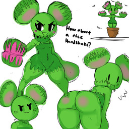 >:3 asking asking_how barefoot bent_over big_butt black_eyes black_text blush blush_stickers body_blush breasts butt butt_blush carnivorous_plant clothing dialogue dress ear_mouth featureless_feet feet female female_humanoid green_body green_clothing green_dress hand_mouth looking_at_viewer looking_back looking_back_at_viewer navel_outline not_furry open_:3 open_mouth open_smile pink_blush plant plant_pot question_mark simple_background small_breasts smile solo text thick_thighs venus_flytrap white_background white_sclera wide_hipped_female wide_hipped_humanoid wide_hips darky arthropod carnivorous_plant_humanoid elemental_creature elemental_humanoid flora_fauna fly_(animal) flytrap_humanoid humanoid insect plant_humanoid 1:1 2020 english_text hi_res
