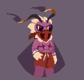 antennae_(anatomy) anthro back_wings bottomwear bracelet clothing drawstring hair jewelry kerchief lgbt_pride looking_at_viewer mane mastectomy_scar pride_colors purple_body purple_sclera purple_skin scar shirtless shorts transgender_pride_colors white_hair wings yellow_eyes giik mollo_(rivals_of_aether) arthropod insect lepidopteran moth low_res trans_(lore) trans_man_(lore)