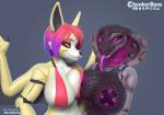 3d_(artwork) anthro big_breasts breast_squish breasts breasts_frottage canid canine chunkerbuns cleavage clothed clothing cobra digital_media_(artwork) duo ear_piercing ear_ring ember_(deathhydra) eyebrow_piercing facial_piercing female fishnet_clothing furgonomics furry-specific_piercing gauged_snake_hood long_tongue machine mammal nose_piercing nose_ring pasties piercing reptile ring_piercing robot rose_(deathhydra) scalie snake snake_hood snake_hood_piercing squish tongue tongue_piercing