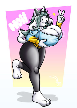 breasts female solo demoniccat1 undertale undertale_(series) temmie_(undertale) tem absurd_res hi_res