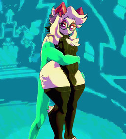anthro arm_around_partner arm_tuft belly big_butt black_clothing black_hair black_legwear black_sweater black_thigh_highs black_topwear blue_background blue_body blue_skin bottom_heavy bouncing_bulge bouncing_butt bulge butt butt_jiggle chest_tuft cleavage_cutout clothed clothed_male clothing cutout duo eyeshadow eyewear faceless_character faceless_male femboy fluffy fluffy_chest fur genitals glasses hair half-closed_eyes hip_grab horizontal_pupils horn hug huge_hips huge_thighs hugging_another hugging_from_behind human_on_anthro interspecies jiggle_physics jiggling leg_tuft legwear low-angle_view makeup male male/male narrowed_eyes nude_male outercourse partially_clothed penis pink_eyes pink_eyeshadow pink_horn pupils round_glasses sex shoulder_tuft simple_background smile smug squish sweater thick_thighs thigh_highs thigh_jiggle thigh_sex thigh_squish thigh_tuft thrusting topwear tuft white_body white_fur wide_hips idklolr34 cryptiacurves_(modeler) deltarune garry's_mod undertale_(series) ralsei bovid caprine goat human mammal 3d_(artwork) 3d_animation animated digital_media_(artwork) loop no_sound short_playtime video