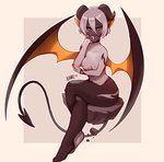2019 breasts cino_(kanel) demon demon_humanoid female hi_res horn horned_humanoid humanoid humanoid_pointy_ears kanel nipples not_furry simple_background sitting small_breasts solo spade_tail tail tailed_humanoid winged_humanoid wings