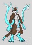 anthro back_tentacles genitals hybrid_genitalia hybrid_penis male penis solo tentacles vann water toggle_(artist) mammal monster mustelid otter hi_res