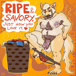 abstract_background anthro areola armpit_hair balls basket belly big_balls big_penis bodily_fluids body_hair chest_hair claws clothing container dialogue discarded_clothing dripping eyebrows facial_hair flaccid foreskin fur genital_fluids genitals glans hairy happy_trail heart_after_text heart_symbol humanoid_genitalia humanoid_penis jockstrap laundry laundry_basket male male/male mature_anthro mature_male moobs musk mustache narrowed_eyes navel nipples nude on_one_leg onomatopoeia orange_background overweight overweight_anthro overweight_male penis precum precum_drip precum_string pubes simple_background smile solo sound_effects standing sweat text thick_penis tuft underwear undressing unretracted_foreskin vein naudiz_(artist) eduardo_(artieyote) canid canine canis coyote coywolf hybrid mammal wolf 1:1 2026 english_text signature father_(lore) incest_(lore) parent_(lore)