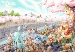 absolutely_everyone all_fours ambiguous_gender blue_eyes brown_eyes city feral group invasion large_group plant red_eyes river so_much_furries tail tree water young young_feral wataame nintendo pokemon canid canine eevee eeveelution espeon flareon generation_1_pokemon generation_2_pokemon generation_4_pokemon glaceon jolteon leafeon mammal pokemon_(species) shiny_pokemon umbreon vaporeon