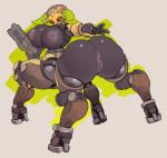 anus arm_cannon big_breasts big_butt breasts butt female genitals gun_arm horn huge_breasts machine nipples pussy ranged_weapon solo weapon yellow_eyes kruth666 blizzard_entertainment overwatch orisa_(overwatch) mammal robot taur hi_res