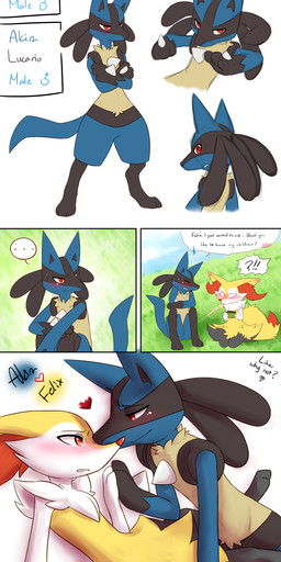 <3 blush braixen canine comic fennec fox gay love lucario male mammal nintendo open_mouth pokémon red_eyes silverfannumberone spikes stick surprise sweat tears teeth tongue video_games
Rating: Questionable
Score: 4
User: slyroon
Date: April 20, 2014