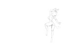 anthro breasts butt dancing female fluffy happy multiple_poses neck_tuft nude paws pose side_boob smile solo tail tuft banne hersh_(banne) unknown_species animated monochrome shaded short_playtime