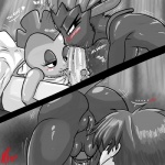 2013 69 <3 big_breasts blush breasts comic erection fellatio female human interspecies licking male monkeyxflash monochrome nintendo oral oral_sex penis pokémon poképhilia pussy pussy_juice scrafty sex side_boob straight tongue under_boob video_games weavile wet wet_pussy
Rating: Explicit
Score: 17
User: Robinebra
Date: September 30, 2013