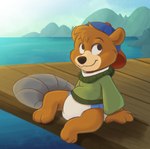 anthro clothed clothing diaper fur male pull-ups_(diaper) solo wearing_diaper young young_anthro baltnwolf disney talespin kit_cloudkicker bear mammal digital_media_(artwork) hi_res