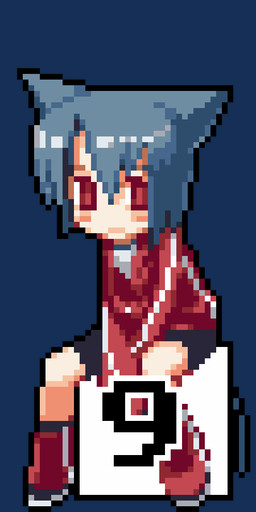 animated_gif blue_hair counter_catgirl female hair holding_object number sign simple_background solo transparent_background kusaka_kokage third-party_edit animal_humanoid felid feline humanoid mammal alpha_channel animated digital_media_(artwork) pixel_(artwork) short_playtime