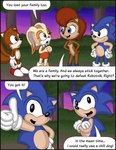 black_border border dialogue female forest gesture hand_gesture outside plant text thumbs_up tree omatic archie_comics sega sonic_the_hedgehog_(archie) sonic_the_hedgehog_(comics) sonic_the_hedgehog_(satam) sonic_the_hedgehog_(series) cream_the_rabbit miles_prower sally_acorn sonic_the_hedgehog canid canine eulipotyphlan fox hedgehog lagomorph leporid mammal rabbit rodent sciurid tree_squirrel absurd_res comic english_text hi_res