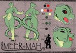 anthro breasts expressions female genitals pale_body pussy red_eyes solo text biobrony microsoft the_elder_scrolls meer-mah argonian scalie vampire absurd_res english_text hi_res model_sheet