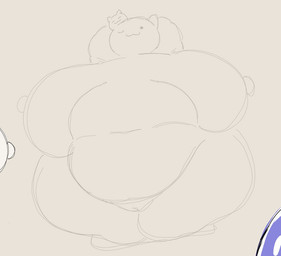 ;3 anthro belly big_belly big_breasts big_nipples breasts dot_eyes eyes_closed female female_anthro front_view genitals hands_behind_head huge_belly huge_breasts huge_hips navel nipples nude nude_anthro nude_female obese obese_anthro obese_female one_eye_closed overweight overweight_anthro overweight_female simple_background simple_eyes smile solo thick_thighs vulva wide_hipped_anthro wide_hipped_female wide_hips nsfwoaf mewgenics stacy_(mewgenics) domestic_cat felid feline felis mammal 2026 digital_drawing_(artwork) digital_media_(artwork) sketch