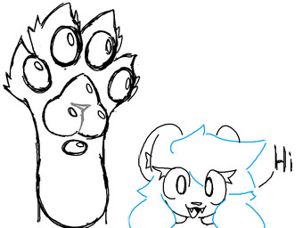 :3 anthro big_ears big_eyes biped blue_hair dialogue eye_through_hair eyelashes eyelashes_through_hair fangs feet female fluffy_paws foot_focus foot_shot glistening glistening_body glistening_skin greeting greeting_viewer hair head_tuft looking_at_viewer open_mouth pawpads raised_leg simple_background snout solo talking_to_viewer teeth text tongue translucent translucent_hair tuft white_background fidelbon sumthy_(fidelbon) domestic_ferret mammal mustelid musteline true_musteline weasel 2025 digital_drawing_(artwork) digital_media_(artwork) english_text microsoft_paint_(artwork) sketch