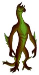 4_fingers 4_toes anthro beak brown_body brown_scales claws countershade_arms countershade_face countershade_feet countershade_hands countershade_legs countershade_torso countershading feet fingers front_view green_body green_claws green_countershading green_markings green_scales green_spots male markings red_eyes scales solo spikes spikes_(anatomy) spots standing toes lackofa animorphs alien hork-bajir scalie 2012 full-length_portrait portrait