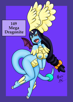 3_fingers 3_toes accessory bat_wings black_hair blue_body blue_nipples bow_ribbon breasts brown_eyes claws eyelashes fangs feathers feet female fingers floating furgonomics gym_leader hair head_wings horn long_hair membrane_(anatomy) membranous_wings multicolored_body navel nipples open_mouth pokemon_champion pokemorph pressing_breasts_together scales smile solo tail tail_accessory teeth toes tongue two_tone_body unusual_wing_placement wings yellow_body bernardol22 hitori09 nintendo pokemon pokemon_legends_z-a iris_(pokemon) dragonite generation_1_pokemon generation_9_pokemon humanoid mega_dragonite mega_evolution pokemon_(species) shiny_pokemon hi_res