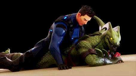 5_claws 5_fingers against_surface anal anal_penetration anthro anthro_on_bottom anthro_penetrated arm_pouch armband armwear aroused aroused_by_another athletic athletic_anthro athletic_male balls bandage bandaged_leg barely_visible_genitalia barely_visible_penis belt bent_legs big_butt biped black_background black_tongue blue_bodysuit blue_clothing blue_glow blue_skinsuit bodysuit bottomless bottomless_anthro bottomless_male bouncing_tail butt camera_shake claws clothed clothed_male clothing duo dutch_angle empty_eyes finger_claws fingers footwear from_behind_position genitals glowing glowing_clothing glowing_eyes green_body green_scales hands_on_ground human_on_anthro human_on_top human_penetrating human_penetrating_anthro interspecies jockey_position kneeling leather leather_strap legband legwear looking_pleasured lying male male/male male_penetrated male_penetrating markings mostly_nude mostly_nude_anthro mostly_nude_male multicolored_penis muscular muscular_anthro muscular_male narrowed_eyes on_front on_ground open_mouth penetration penile penile_penetration penis penis_in_ass prone_bone_position red_armband red_armwear red_clothing red_topwear scales sex sharp_teeth simple_background skinsuit smile socks spiked_tail spikes spikes_(anatomy) spots spotted_body spotted_scales spread_legs spreading stirrup_socks straps symbol_on_clothing tail tail_motion tan_penis teeth thick_thighs three-quarter_view thrusting tight_clothing tongue topwear torn_clothing yellow_eyes ajtr_95 epic_games fortnite mythology hybrid_(fortnite) dragon human lizard mammal mythological_creature mythological_scalie reptile scalie wingless_dragon 16:9 2020 3d_(artwork) 3d_animation animated blender_(artwork) digital_media_(artwork) loop no_sound short_playtime widescreen