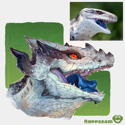ambiguous_gender blue_tongue feral horn open_mouth pupils red_eyes scales sharp_teeth slit_pupils solo teeth tongue rappenem mythology blue-tongued_skink dragon lizard mythological_creature mythological_scalie reptile scalie skink 1:1 2025 absurd_res clip_studio_paint_(artwork) digital_media_(artwork) hi_res reference_image