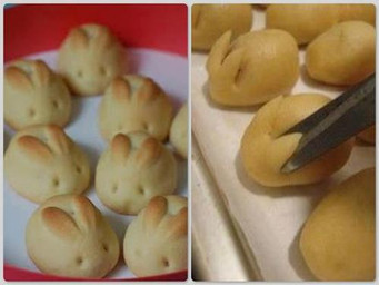 bread food photo plate real scissors zero_pictured unknown_artist inanimate_object lagomorph leporid mammal rabbit 4:3 grandfathered_content low_res