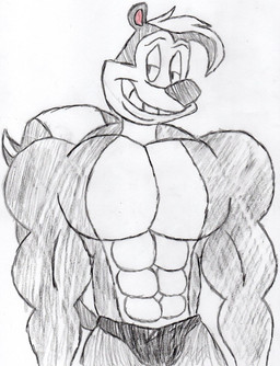 abs anthro biped black_briefs black_clothing black_underwear briefs clothed clothing grey_body grey_nose grey_skin grin half-closed_eyes looking_away male muscular muscular_anthro muscular_male narrowed_eyes simple_background smile solo speedo standing swimwear topless underwear white_background unknown_artist looney_tunes warner_brothers pepe_le_pew mammal mephitid skunk striped_skunk source_request traditional_media_(artwork)