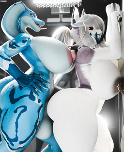 ambiguous_penetration anthro areola balls big_balls big_breasts big_butt big_penis breasts butt dominant dominant_gynomorph dominant_intersex duo ear_piercing ear_ring erection female female_penetrated genitals glistening glistening_arms glistening_body glistening_breasts glistening_butt glistening_scales glistening_skin glistening_thighs grey_hair gynomorph gynomorph/female gynomorph_penetrating gynomorph_penetrating_female hair hand_on_hip huge_breasts inside intersex intersex/female intersex_penetrating intersex_penetrating_female nipple_piercing nipples open_mouth penetration penile penile_penetration penis piercing ring_piercing scales sex standing submissive submissive_female tail thick_thighs wide_hips yamayza dogzeela_(modeler) valorlynz_(modeler) hellaverse helluva_boss mythology dariana_(quetzaly) loona_(helluva_boss) canid canid_demon canine cobra demon hellhound mammal mythological_canine mythological_creature reptile scalie snake 3d_(artwork) digital_media_(artwork) hi_res