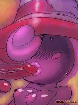 areola balls big_breasts breasts clothing duo erect_nipples erection fellatio female female_penetrated genitals hair hat headgear headwear lips male male/female male_penetrating male_penetrating_female nipples not_furry oral oral_penetration penetration penile penis pink_hair purple_body sex orange-peel mario_bros nintendo paper_mario vivian_(mario) ghost humanoid shadow_siren spirit 2015 2d_animation animated digital_media_(artwork) frame_by_frame