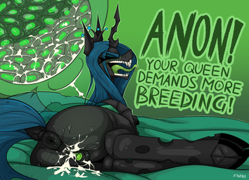 animal_genitalia animal_vulva anus bodily_fluids butt cervix clitoris cum cum_in_uterus cum_in_vagina cum_inside cum_on_butt dock_(anatomy) eggnant equine_anus equine_genitalia equine_vulva female feral genital_fluids genitals green_tongue horn impregnation impregnation_request insect_wings internal offscreen_character pregnant puffy_anus solo tail teeth text tongue uterus vaginal_fluids vulva wings yelling scrwdrvr friendship_is_magic hasbro my_little_pony queen_chrysalis_(mlp) arthropod changeling_(mlp) absurd_res hi_res signature