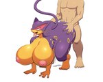 ahegao anthro anthro_penetrated anthrofied areola big_breasts big_butt bodily_fluids breasts butt butt_grab cum cum_inside digital_media_(artwork) doggystyle duo feet felid female female_penetrated from_behind_position fur generation_5_pokemon genital_fluids hand_on_butt hi_res huge_breasts huge_butt human human_on_anthro human_penetrating human_penetrating_anthro humanoid_feet interspecies liepard looking_pleasured male male/female male_human male_penetrating male_penetrating_female mammal nintendo nipples nude open_mouth penetration pink_areola pink_nipples plantigrade pokemon pokemon_(species) pokemon_trainer pokemorph pokephilia purple_body sex silentsound simple_background smile tail thick_thighs tongue tongue_out vaginal white_background wide_hips