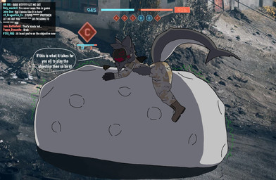 angry_prey anthro battlefield belly big_belly chat chat_box clothing cruel_pred digestion digestion_implied digestion_noises femboy group lying machine male male/male male_pred mass_vore military military_uniform multiple_prey on_front on_top_of_belly shark_tail struggling struggling_prey suspended_by_belly text uniform unwilling_prey vore eviltoaster05 battlefield_6 eviltoaster human mammal protogen english_text hi_res