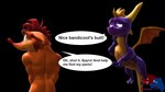 anthro butt covering covering_self dialogue duo embarrassed eye_contact feral fur green_eyes horn looking_at_another male membrane_(anatomy) membranous_wings nude orange_body orange_fur purple_body purple_eyes purple_scales scales speech_bubble tail text wings marlon94 activision crash_bandicoot_(series) microsoft mythology spyro_reignited_trilogy spyro_the_dragon xbox_game_studios crash_bandicoot spyro bandicoot dragon mammal marsupial mythological_creature mythological_scalie scalie 16:9 3d_(artwork) alpha_channel digital_media_(artwork) english_text hi_res mikumikudance_(artwork) widescreen