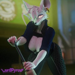 anthro big_breasts black_clothing black_topwear blue_clothing blue_jacket blue_topwear blurred_background bottomwear breasts cleavage clothed clothing detailed_background ear_piercing ear_ring eyeshadow female freckled_breasts freckled_face freckles fur hair hoop_ear_ring huge_breasts jacket looking_at_viewer makeup pants piercing red_eyes ring_piercing solo text tight_bottomwear tight_clothing tight_pants topwear white_body white_fur white_hair lpyro9 warfaremachine_(modeler) officer_flint_(foresttherotten) mammal murid murine rat rodent 1:1 2025 3d_(artwork) artist_name digital_media_(artwork) portrait three-quarter_portrait