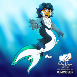 anthro beak black_body black_hair blue_body blue_hair chest_tuft claws eyebrows eyewear facial_markings feathers fin finger_claws fingers flippers fluffy fluffy_chest freckles glasses grey_body grey_feathers hair head_markings legless logo looking_at_viewer male markings multicolored_body multicolored_tail nude open_beak open_mouth open_smile orange_eyes sea simple_background smile solo split_form tail tail_fin text tongue tuft underwater water white_body white_feathers winged_arms wings yellow_beak yellow_eyes featherdream drashtfurd_the_owl aquatic avian bird cetacean dolphin hybrid mammal merfolk oceanic_dolphin owl pulsatrix spectacled_owl toothed_whale true_owl 1:1 2025 artist_logo digital_media_(artwork) english_text hi_res