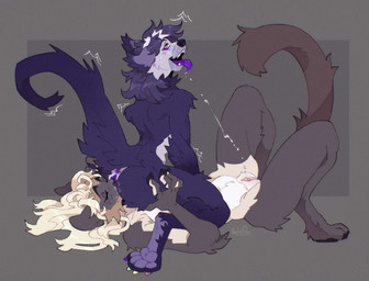 anthro anus bodily_fluids butt claws cunnilingus duo facesitting female female/female genitals holding_butt lying on_back oral orgasm orgasm_face raised_tail saliva saliva_string sex sitting sitting_on_another tail toe_claws tongue tongue_out vaginal vulva vailet_deer binturong domestic_cat felid feline felis mammal viverrid hi_res
