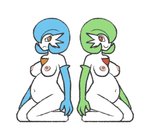 areola belly big_belly both_pregnant breasts duo female multiple_pregnancies nipples not_furry nude pregnant arcnod nintendo pokemon brandy_(arcnod) bridget_(arcnod) gardevoir generation_3_pokemon pokemon_(species) shiny_pokemon