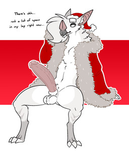 animal_genitalia anthro ball_tuft balls bat_ears bat_nose big_penis biped black_eyeshadow bottomless bottomless_anthro bottomless_male christmas_clothing christmas_headwear clothed clothing costume digitigrade erection eyeshadow fangs fur genitals grey_body grey_fur hat headgear headwear holidays huge_penis humanoid_genitalia humanoid_penis hybrid_genitalia hybrid_penis inner_ear_fluff makeup male male_anthro multicolored_body multicolored_fur paws penis pink_inner_ear pink_penis santa_coat santa_costume santa_hat sheath sheathed_humanoid_penis sitting solo teeth text tuft two_tone_body two_tone_fur vein veiny_penis white_balls white_inner_ear_fluff white_sheath halbean christmas hal_(halbean) bat mammal 2025 absurd_res digital_media_(artwork) english_text hi_res