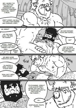 abs after_sex arm_hair belly belly_hair blush bodily_fluids body_hair chest_hair cum dialogue duo genital_fluids hairy hairy_legs happy_trail male male/male nipples piercing pubes slightly_chubby text husky92 european_mythology greek_mythology mythology bovid bovine human humanoid mammal minotaur orc comic english_text hi_res monochrome multiple_scenes