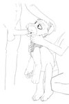 female genitals group male male/female nude oral plushie puppet unknown_artist between_the_lions pbs cleo_(between_the_lions) felid human lion mammal pantherine 2:3 hi_res monochrome sketch