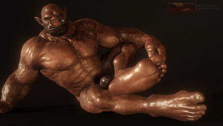 abs facial_piercing fangs feet foot_focus genitals humanoid_pointy_ears male muscular muscular_humanoid muscular_male nipples nose_piercing nude pecs penis piercing plantigrade pointy_ears solo tattoo teeth darkviperbara ugoro humanoid orc 16:9 3d_(artwork) digital_media_(artwork) widescreen