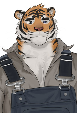 anthro blue_eyes clothed clothed_anthro clothed_male clothing fur grey_clothing grey_shirt grey_topwear male orange_body orange_fur shirt simple_background solo striped_body striped_fur stripes topwear white_background white_body white_fur nekku_guy felid mammal pantherine tiger 2021 colored hi_res