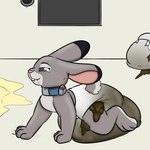 all_fours anthro bodily_fluids clothed clothing diaper diaper_only diaper_trash dirty drooling feces feces_blowout female fur genital_fluids grey_body grey_fur mental_regression messy saliva soiled_diaper solo topless unclean_diaper urine used_diaper wearing_diaper yourfur disney zootopia judy_hopps european_rabbit lagomorph leporid mammal oryctolagus rabbit hi_res