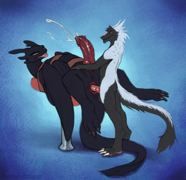 anal animal_genitalia anthro anthro_on_feral anthro_penetrating anthro_penetrating_feral balls bdsm bestiality bondage bound duo feet feral feral_penetrated genital_slit genitals knot larger_penetrated larger_sub male male/male paws penetration penis questionable_consent sex size_difference submissive tail tongue wings thejoyfuldragon dreamworks european_mythology how_to_train_your_dragon mythology supreme_admiral_cheese_(character) toothless dragon fury_(httyd) mythological_creature mythological_scalie night_fury scalie sergal western_dragon hi_res